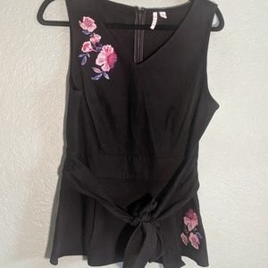 ELLE Embroidered Peplum Top